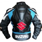 Suzuki Gsxr Black And Blue Safety Pads Motorcycle Jacket - Image 2