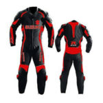 SUZUKI GSXR Black And Red Motorcycle Racing Leather Suit