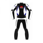 Suzuki Hayabusa Black And White Motorcycle Leather Suit - Image 2