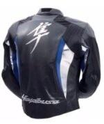 Suzuki Hayabusa Motorcycle Leather Racing Blue Jacket - Image 2