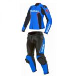 Suzuki Motorbike Blue And Black Racing Leather Suit