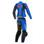 Suzuki Motorbike Blue And Black Racing Leather Suit - Image 2