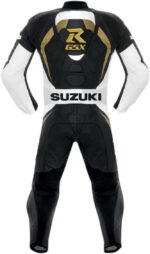 SUZUKI Motorbike Branded Sport Golden Strips Leather Suit - Image 2