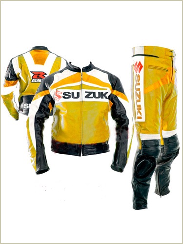 suzuki-motorcycle-branded-yellow-leather-suit.jpg SUZUKI Motorcycle Branded Yellow Leather Suit - Image 1