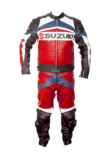 suzuki-track-racing-motorcycle-three-tone-leather-suit.jpg SUZUKI Track Racing Motorcycle Three Tone Leather Suit - Image 1
