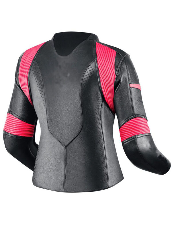 Two piece Motorcycle leather Black & Pink suit - Image 2