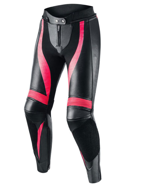 Two piece Motorcycle leather Black & Pink suit - Image 4