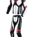 Two piece Motorcycle leather Black & White suit