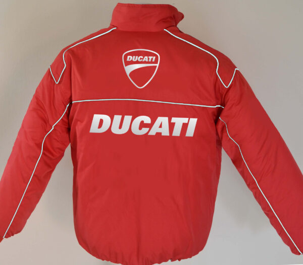 White And Red Ducati Wind Breaker Jacket - Image 2