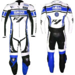 Yamaha Blue R1 Motorcycle Leather Racing Suit Approved Protection