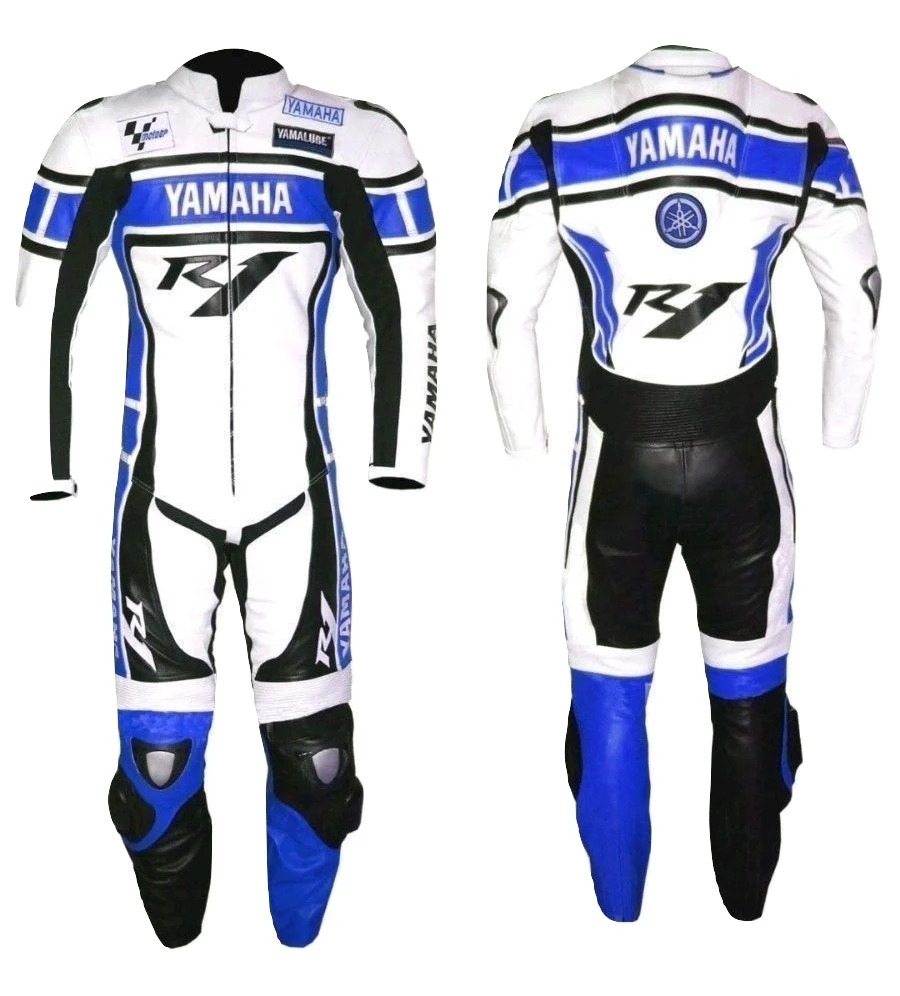 yamaha-blue-r1-motorcycle-leather-racing-suit-approved-protection-2.jpg Yamaha Blue R1 Motorcycle Leather Racing Suit Approved Protection - Image 1