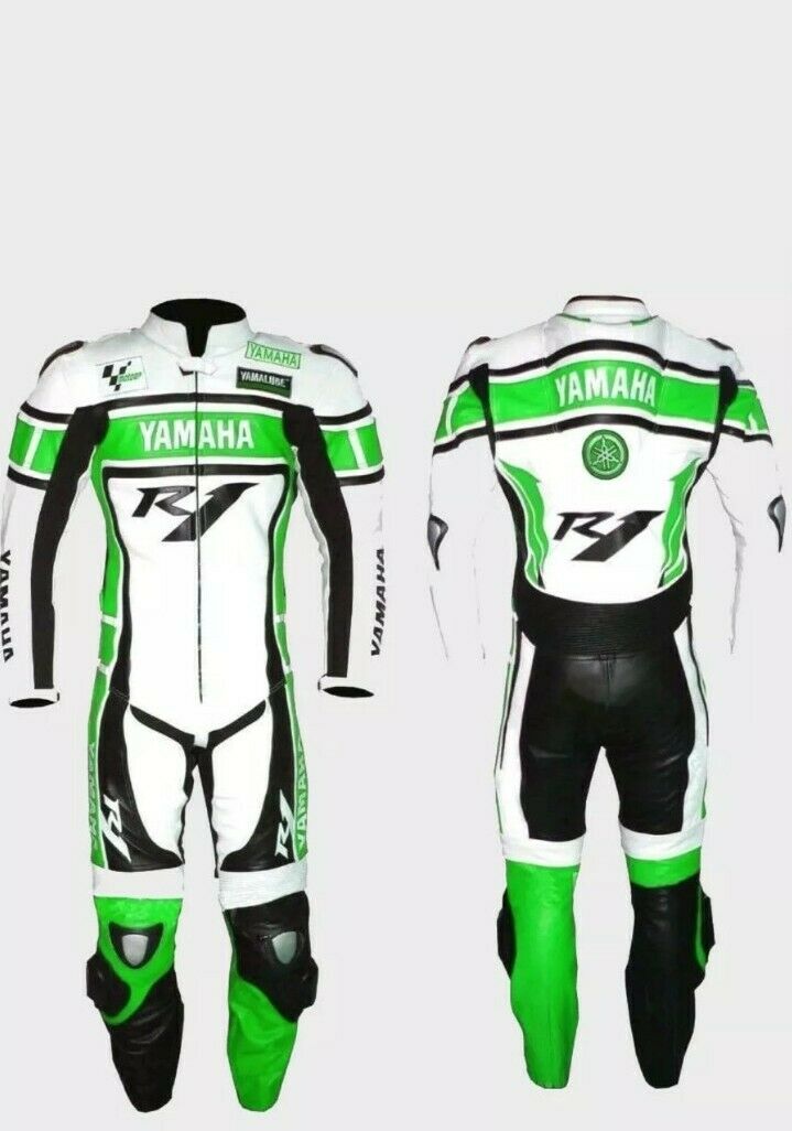 yamaha-green-and-white-motorcycle-leather-racing-suit.jpg Yamaha Green And White Motorcycle Leather Racing Suit - Image 1