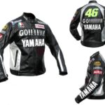 Yamaha Motorbike Black And White Leather Jacket