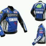 Yamaha Motorbike Blue And White Leather Jacket