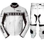 YAMAHA Motorbike Racing White Leather Suit