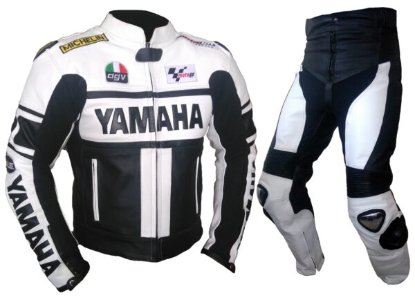 YAMAHA Motorcycle Black Leather Suit - Image 2
