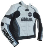 Yamaha Motorcycle White And Black Racing Leather Jacket