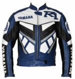 Yamaha R1 Motorbike Blue Racing Leather Jacket