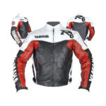 Yamaha R6 Red And White Branded Motorbike Leather Jacket