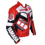 Yamaha Sport  Red And White Branded Motorbike Leather Jacket