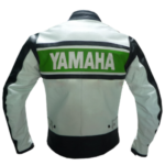 Yamaha White And Green Racing leather Jacket - Image 2