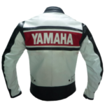 Yamaha White And Red Biker Leather Jacket - Image 2