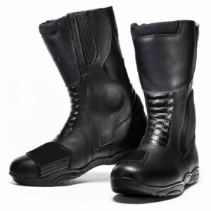 Black Motorbike Leather Shoes