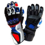 Motorbike-Black-Gray-Leather-Gloves