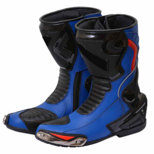 Motorbike Blue Black Leather Shoes