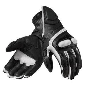 Motorbike-Riding-Black-White-Leather-Gloves