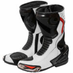 Motorbike White Black Leather Shoes