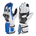 Motorbike-White-Blue-Leather-Gloves