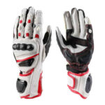 Motorbike-White-Red-Leather-Gloves