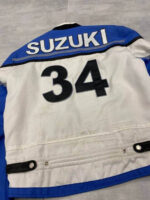 34 Suzuki Motorcycle Racing White And Blue Jacket - Image 2