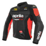 Aprilia Black And Red Motorcycle Racing Leather Jacket
