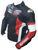 Aprilia Black Motorcycle Racing Leather Jacket - Image 2