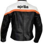 Aprilia Motorcycle Black And White Leather Jacket - Image 2