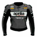 Aprilia Motorcycle Gray Racing Leather Jacket