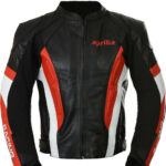 Aprilia Motorcycle black And Red Racing Leather Jacket