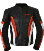 Aprilia Motorcycle black And Red Racing Leather Jacket