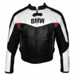 BMW Black And White Motorcycle Leather Jacket