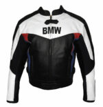 BMW Black And White Motorcycle Leather Jacket