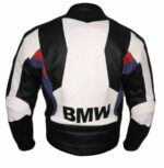 BMW Black And White Motorcycle Leather Jacket - Image 3
