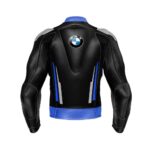 BMW Black Motorcycle Racing Leather Jacket - Image 2