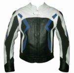 BMW Black White Motorcycle Leather Jacket