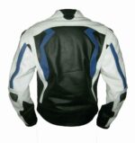 BMW Black White Motorcycle Leather Jacket - Image 3