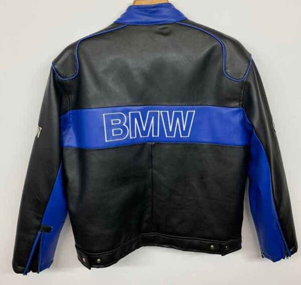 BMW Motorcycle Black Racing Leather Jacket - Image 2