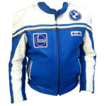BMW Motorcycle Blue And White Racing Leather Jacket