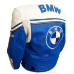 BMW Motorcycle Blue And White Racing Leather Jacket - Image 4