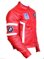 BMW Motorcycle Red Racing Leather Jacket - Image 2
